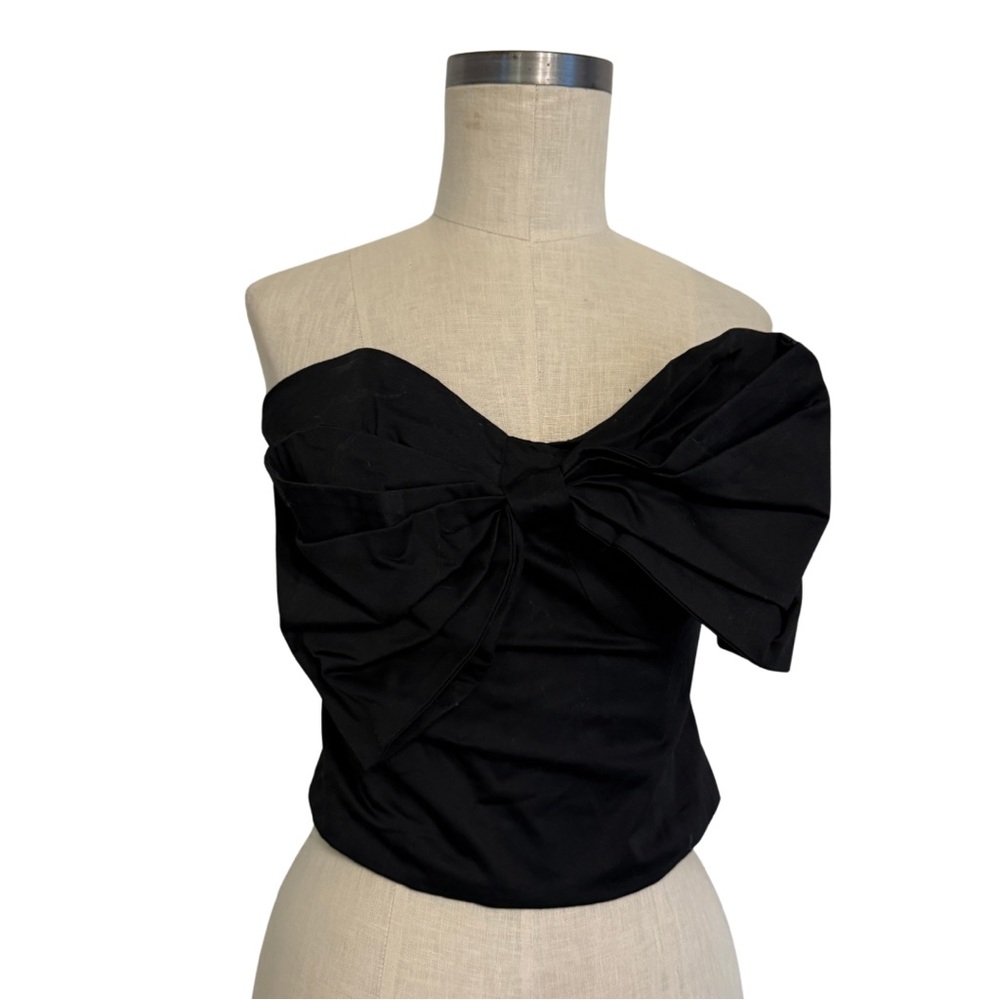 NWT Anthropologie black strapless bow tube top - size M